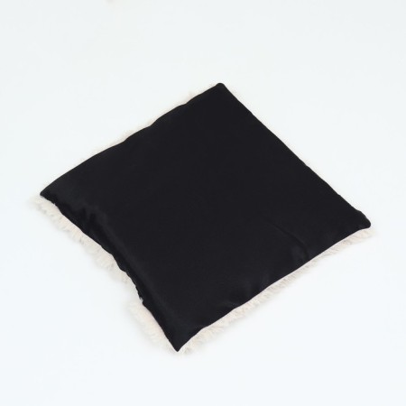 Stear with a pillow, fur, satin, perioteum, 45 x 45 x 15 cm, beige-6
