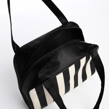 Cosmetic bag with lightning, white/black color-2