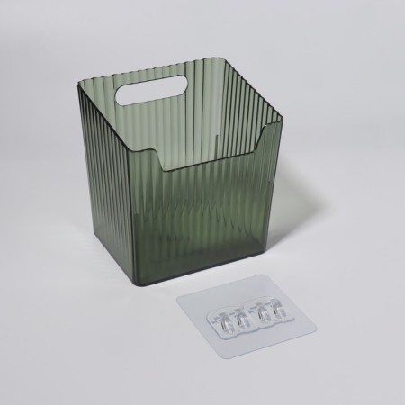 Organizer for storage "Green", hinged, 1 section, with an adhesive base, 11.5 × 8 × 11 cm, translucent/green color-6