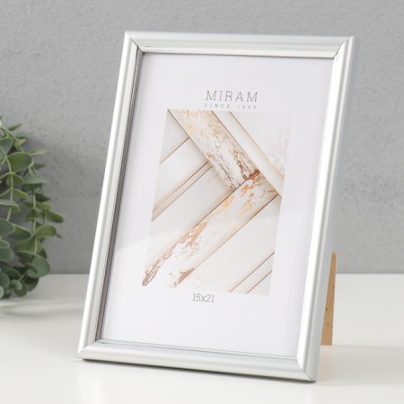 Photo frame plastic Gallery 15x21 cm, 421 silver (plastic screen)-1
