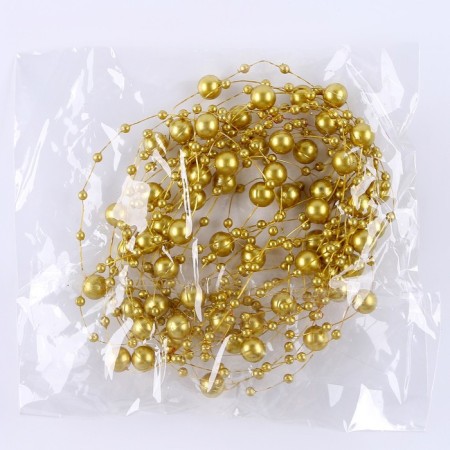 Field for decor with beads, length - 4.8 m, gold color-3