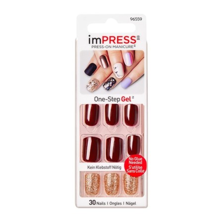Solid varnish Kiss Impress Manicure Accents BIPN017 "Burgundy Vineyard", short length 976470