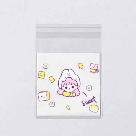 BOPP package with sticky tape, "Korean style", 7*7+3cm mix-3