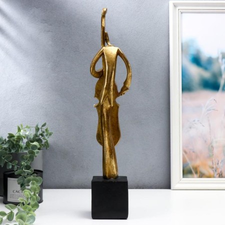 Souvenir Polystone Series Musicians "Smugusist" Gold 47x8x8 cm-3