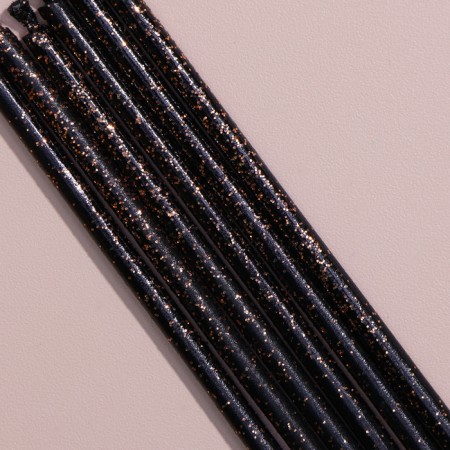 Set of candles in the cake, 6 pieces "Shine", black with gold, 17 cm-2