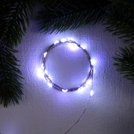 Garland “thread” 2 m dew, ip20, silver thread, 20 LED, white glow, 3 modes, AG13x3