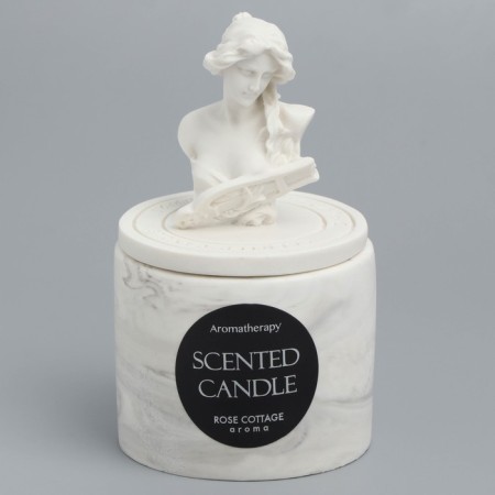 Candle in concrete aromatic "peach", soy wax-2