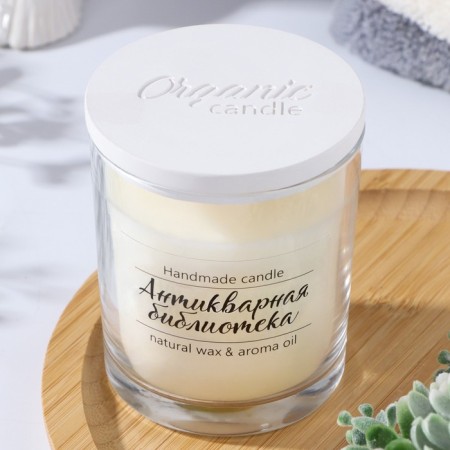 A candle in a glass flavored "Antique Library", 7x7 cm, 27 hours-1