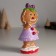 Polystone souvenir "Gingerbread cookie in a lilac dress, with a bow" 5.5x6.5x15 cm