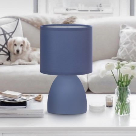 Rivoli Nadine 1he14 table lamp, 40 watts Ceramics Blue with lampshade-4