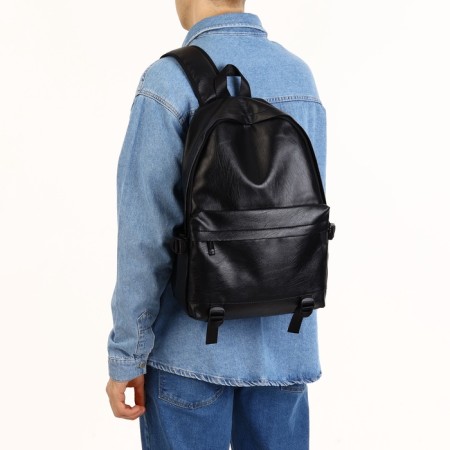 City backpack on a zipper, black color-1