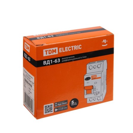 RCD TDM VD1-63, 2P, 100 A, 500MA, SQ0203-0102-5