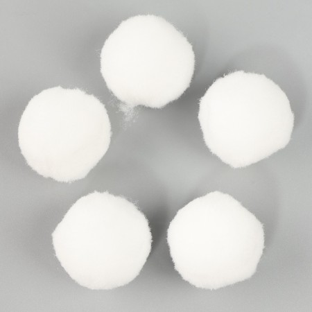 A set of textile details for the decor "bombs" 12 pcs. set, size 1 pc: 3 cm, white color-2