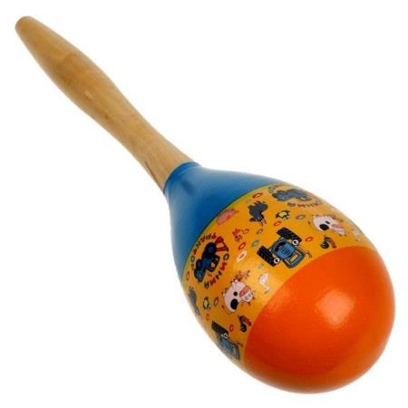 Wooden Marakas toy "Blue Tractor"-1