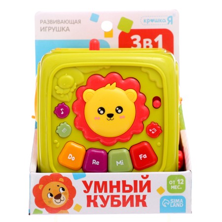 Developing toy "smart cube", 3 in 1: ionic, sorter, bisikub, sound-18