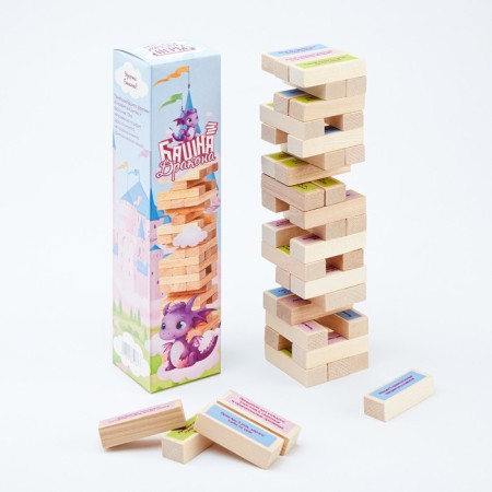 Falling tower, jenga, with a fantamy, 54 bars 6.9 x 2.2 cm, tree