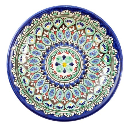The plate of the Rishtan ceramics "Patterns", blue, deep, mix, 20 cm-7