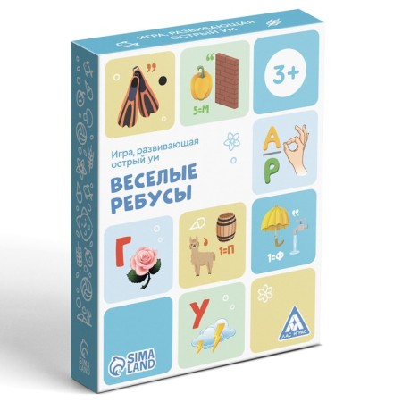 Board game "Funny Rebuses", 30 cards, 3+-4