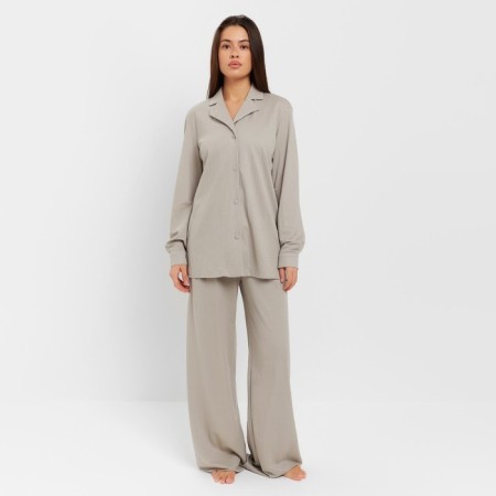 Female set (shirt, trousers, top) KAFTAN "BASE" p. 46, gray-1