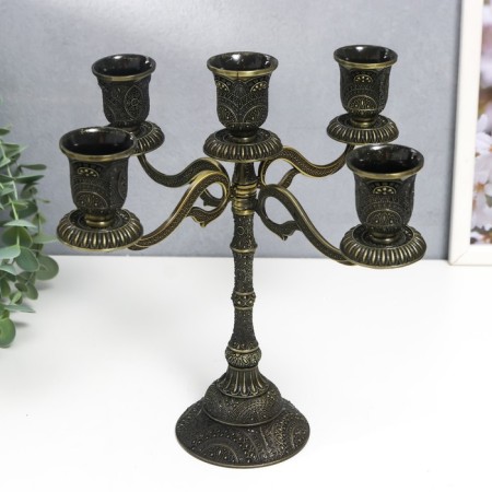 Summary Metal for 5 candles "Raja" Bronze 22.5x23x23 cm
