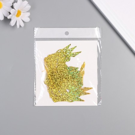 Stick paper, Tiara plastic holography gold set 12 pcs 3 sizes-2