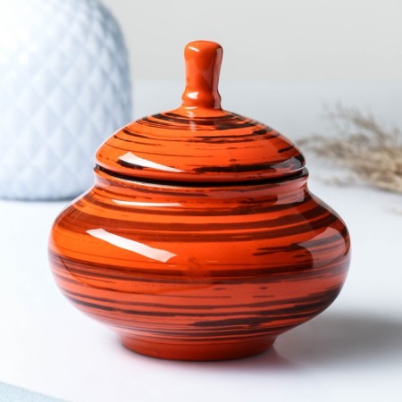 Sugar "Ornament" 0.35l / 11x11cm, orange strip
