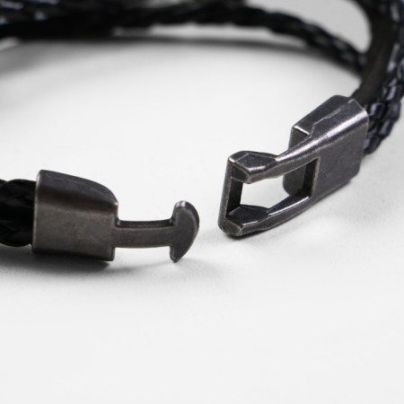 Bracelet Unisex "Style" Scorpio, black color with black silver, 20 cm-2