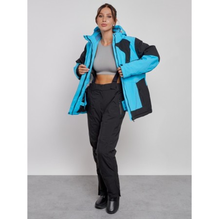 Ski costume female winter, size 52, blue color-9
