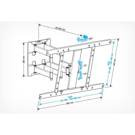 Holder LCD-SU6602-B TV, up to 45 kg, 26-60 ", wall, turn, black-2