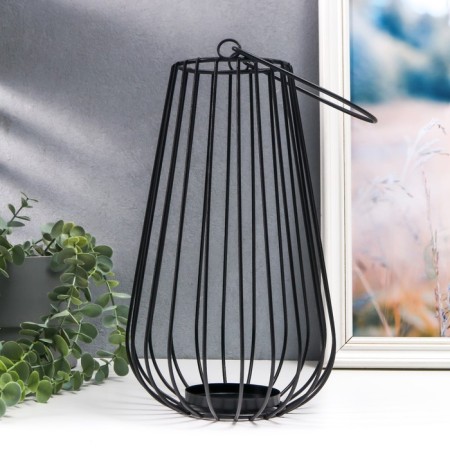 Climb metal, 1 candle "Loft. Vason" black 32x18x20 cm-1