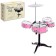 Drum installation "hard-rock", 5 drums, 1 plate, pink color
