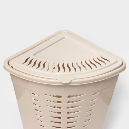 Corner underwear basket with a lid, 45 l, 37 × 50 × 56 cm, ivory color-4