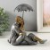 Souvenir Polystone "A couple in love under an umbrella - tenderness" Blue 18x18x10 cm