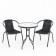 Set of garden furniture: table, 2 stools, brown