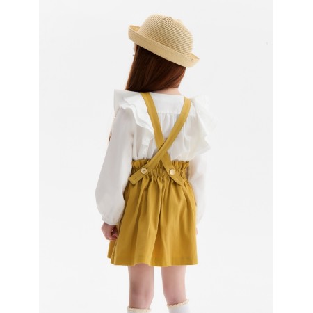 Skirt for a girl on straps, minku, orange color, height 116 cm-2