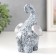 Souvenir Polystone "Stone Elephant with silver ears" 8x9.5x13 cm