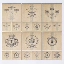 Set of decoupage maps 6 pcs 