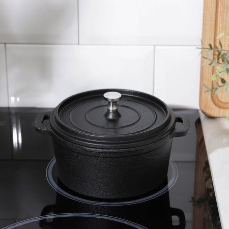 Cast iron pan Volcano, 13 × 10 × 6 cm, for serving, black color-5