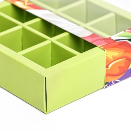 Box for 9 sweets with a shell, "March 8" 13.8 x 13.8 x 3.8. Confectionery packaging-4