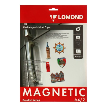 Paper with a magnetic layer, for A4 jet print, 2 sheets of Lomond, 620 g/m2, one -sided, matte