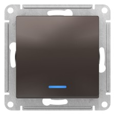 Switch SE AtlasDesign, 10 A, 1 key, with backlight, CX.1A, mechanism, MOKKO color