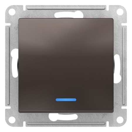 Switch SE AtlasDesign, 10 A, 1 key, with backlight, CX.1A, mechanism, MOKKO color