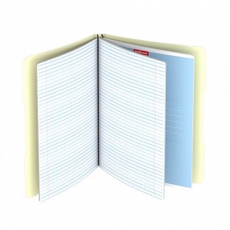 Notebook A5+, 96 sheets in the Erichkrause "FolderBook Pastel" on the elastic band, the yellow yellow plastic cover, the offset unit, the whiteness is 100%-2