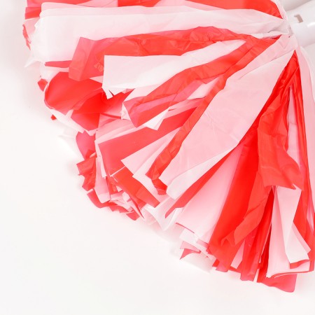 Pompom 1pc, white color+ red-4