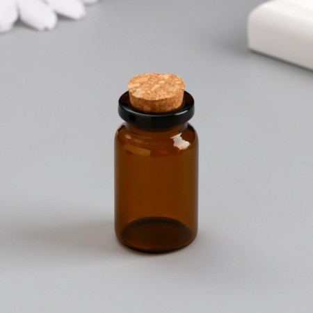 Decor for creativity Glass "A bottle with a cork" set of 5 pcs 8 ml 4x2.2x2.2 cm color color tea-3