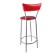 Baric chair with soft back, red
