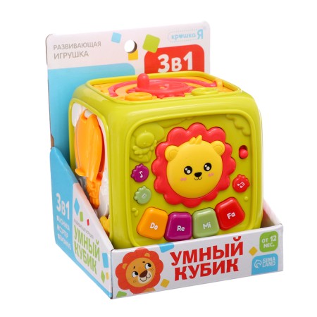 Developing toy "smart cube", 3 in 1: ionic, sorter, bisikub, sound-17