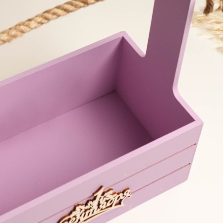 Box - wooden Kashpo 25x15x30 "September 1" Lilac-4