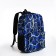 School backpack from textiles on lightning, 3 pockets, blue color