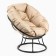 A chair "Donut" with a beige pillow, brown stand, 55 x 40 x 61 cm